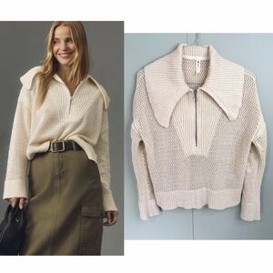 DAILY PRACTICE x ANTHROPOLOGIE Half-Zip Oversized Pullover Sweater